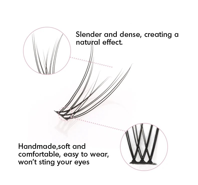 SP EYELASH Heat bonded 10D 0.07mm Faux Mink Cluster Lashes C D Curl Individual Lashes Cluster Flare Eyelashes Extensions