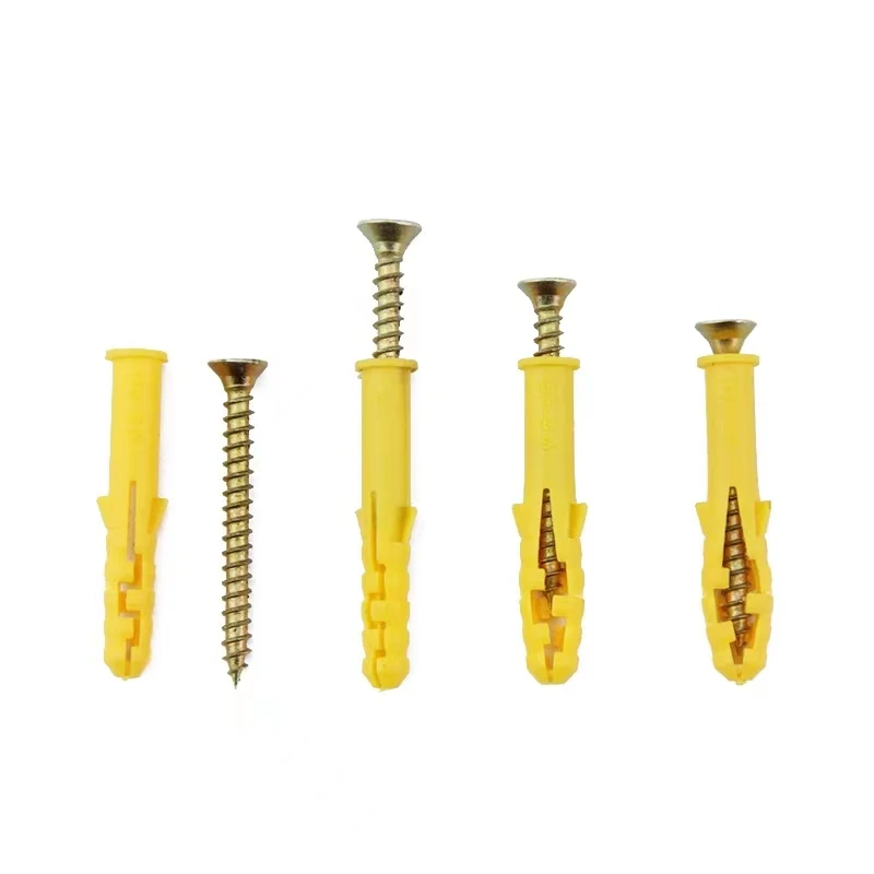 Factory direct Small yellow croaker plastic expansion tube bolt rubber plug bolt self-tapping screw set M6M8M10