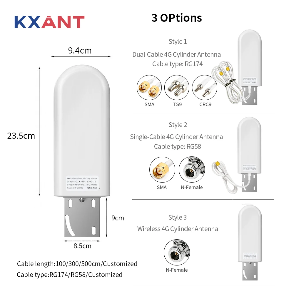 2022 Outdoor Waterproof Router 25Dbi Omni 3G Lte 4G 5G Cylinder Antenna With N Female