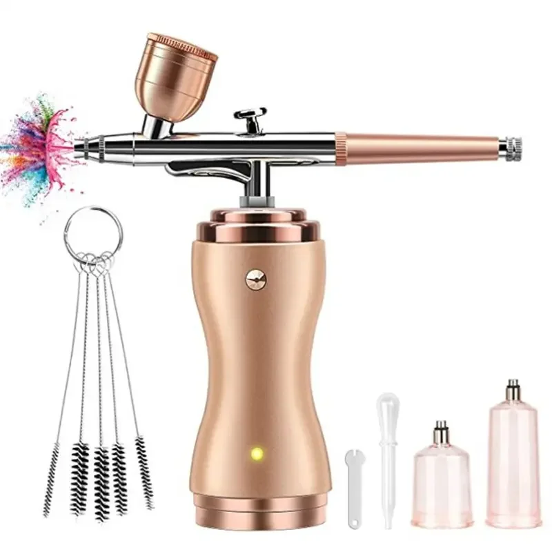 Automatic Airbrush Kit Portable 30PSI Cordless Airbrush Compressor for Makeup Nails Cake Decorating Stencil Tattoo