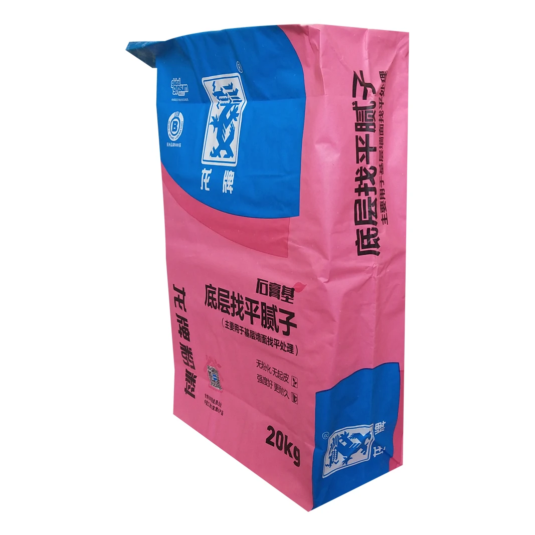 Adhesive Packaging Bag Custom Logo 25kg 50kg kraft paper valve bag cement