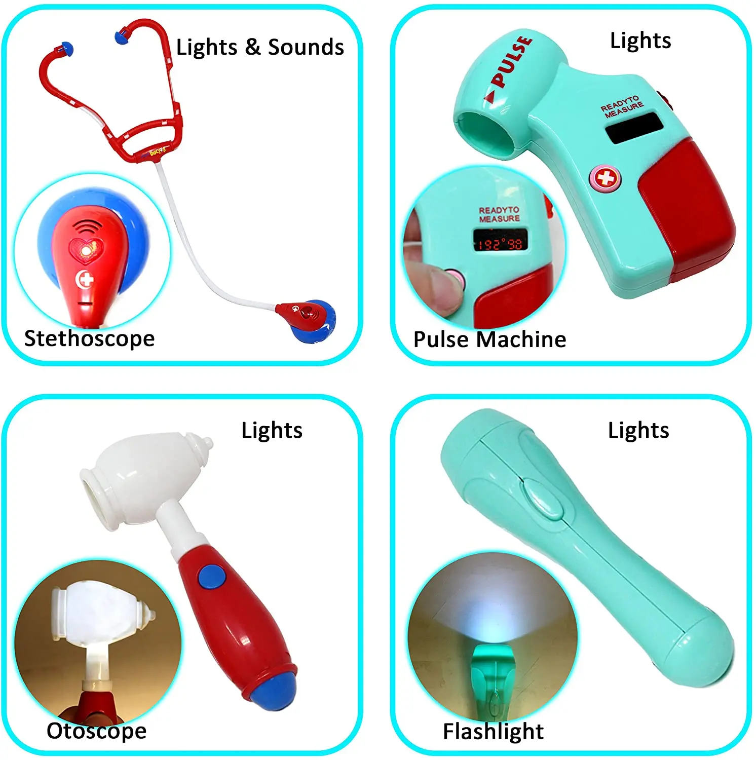  Jiutian Cheap Kids Doctor Playset Pretend Kit Dentist Medical and Coat Toddler Roleplay Toy for