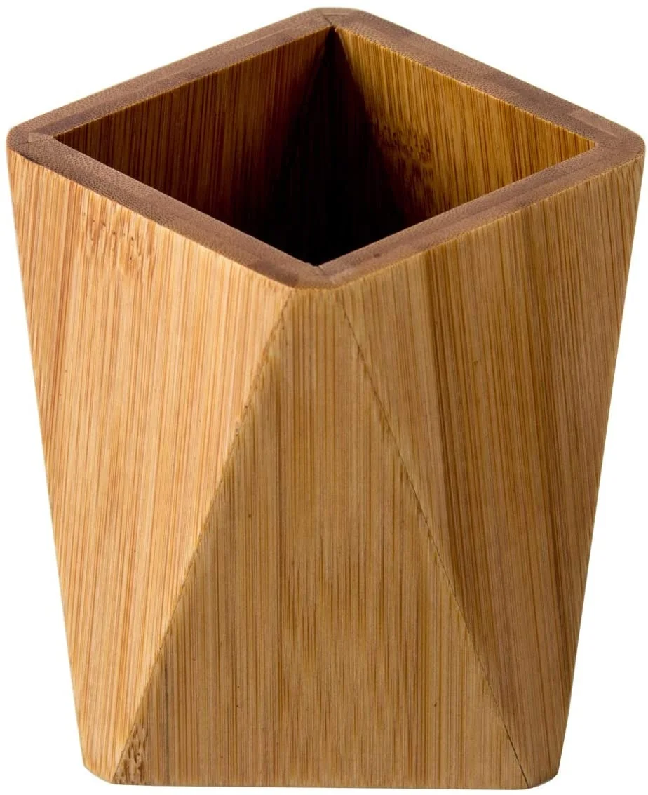 High quality bamboo pen holder stand pencil cup pot desktop office supplie