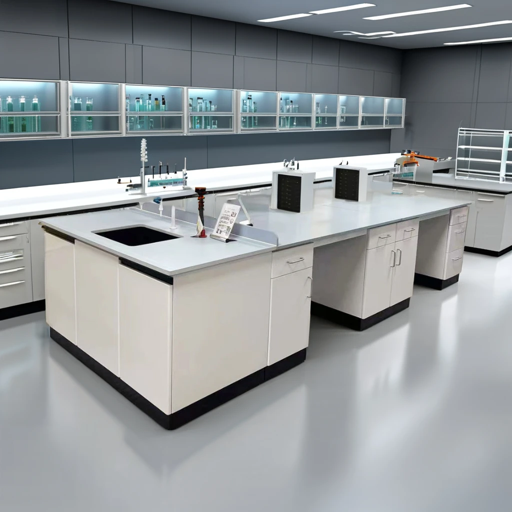 High Tech Performance Epoxy Resin Powder Coated Blue Lab Furniture Chemical Corrosion School Computer Bench Calibration Casework