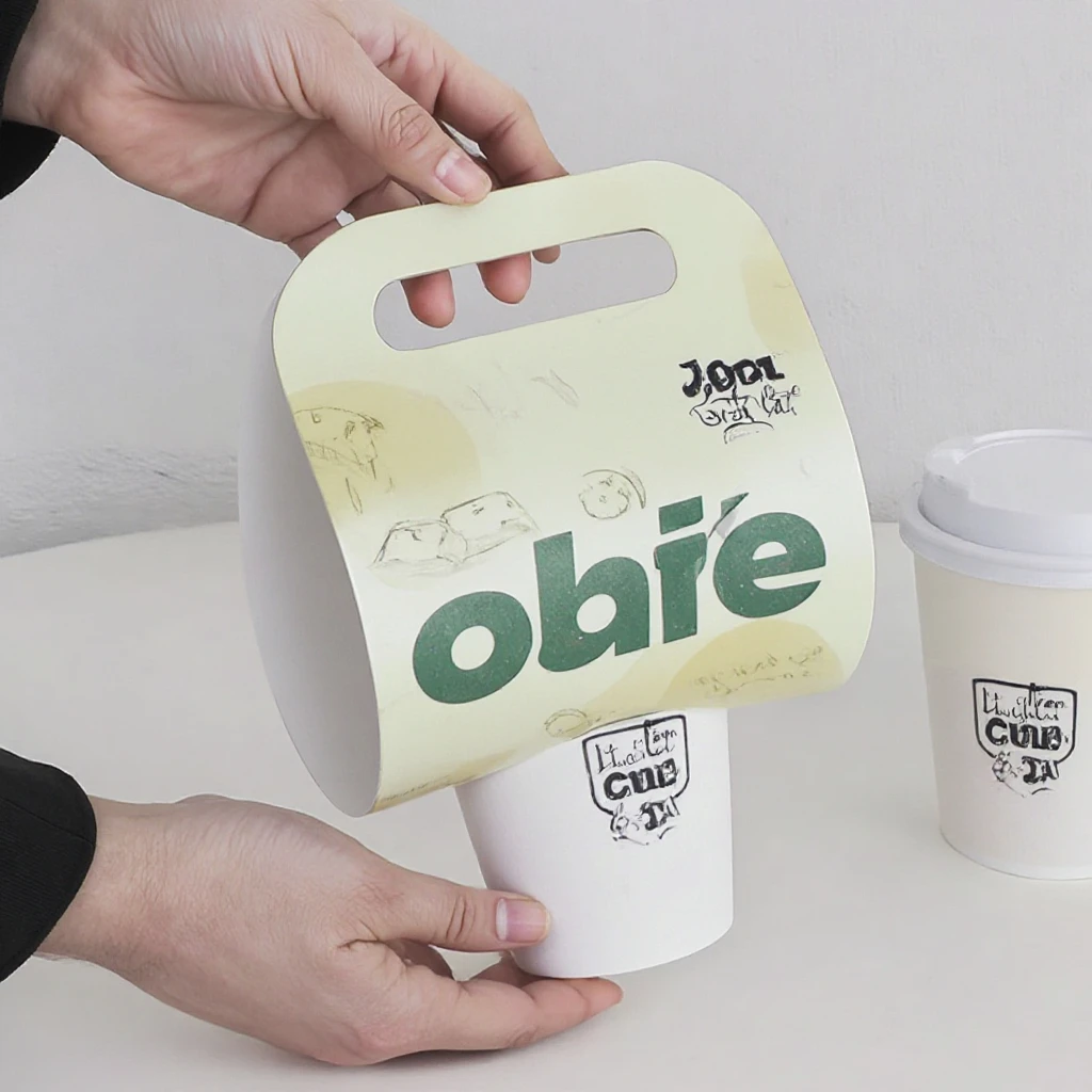 Custom Logo Printed Disposable 1/2 Cup Carrier Take Away to Go Kraft White Cardboard Tea Coffee Paper Cafe Packaging Holders