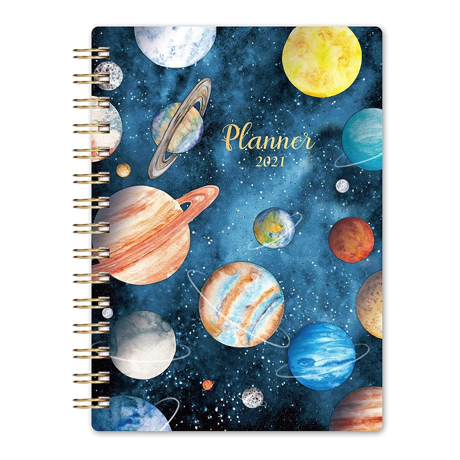 
Vlovelife 2021-2022 Flexible Hardcover Notebook Weekly Monthly Planner with Star Planet Cover 2021 Planner 