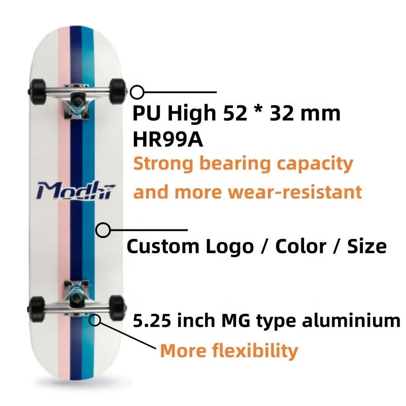 JIESEN Wholesale Skateboard Stock 8 x 31 inch Wood Maple Complete Skateboard for Beginner Kids