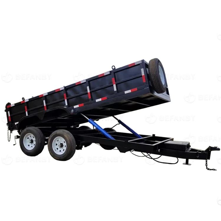 Hot Sale 5 Ton With Legs Tandem Axle Hydraulic Dump/Car/Tipper Trailer