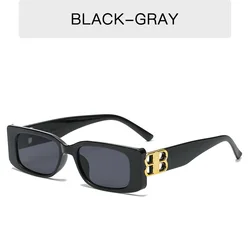 New wholesale custom logo HD glasses B decoration UV400 square optical frame fashion Sunglasses