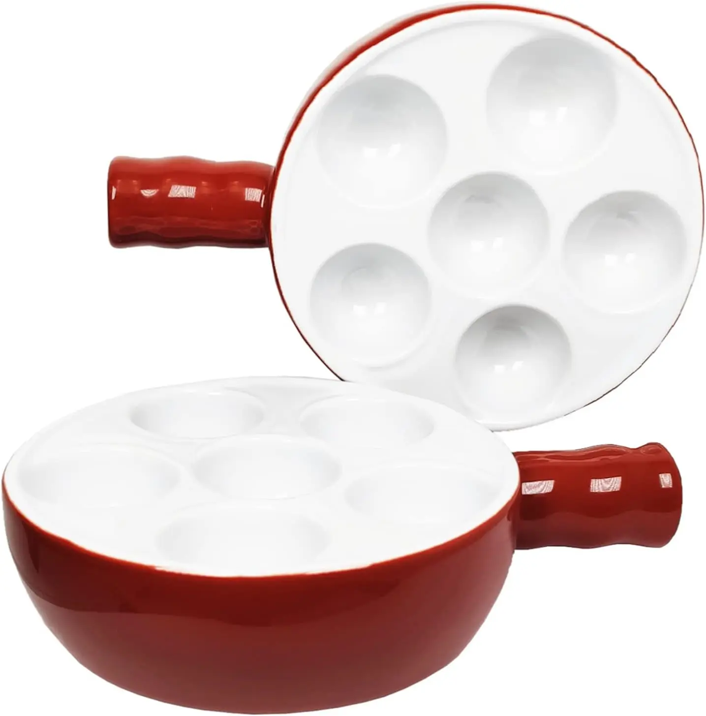 Oven Safe Holes Set for Home Restaurant Hotel appetizer Dishes baked snails baked scallop Custom White Ceramic Escargot Plates