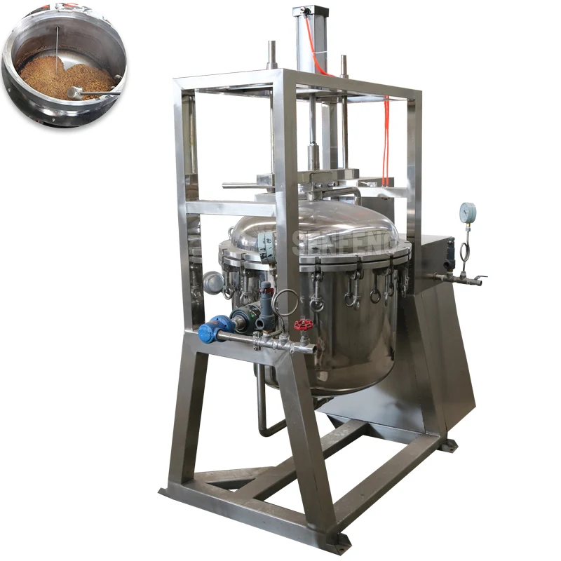 
High efficient soy beans chickpeas sweet corn cooking machine 300l high pressure stainless steel cooking pot 