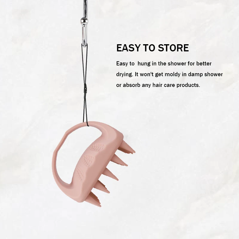 Upgraded Hair Scalp Massager Brush Pink Soft Silicone Wet Hair Washing Shampoo Brush Head Scalp Scrubber Comb for Hair Growth