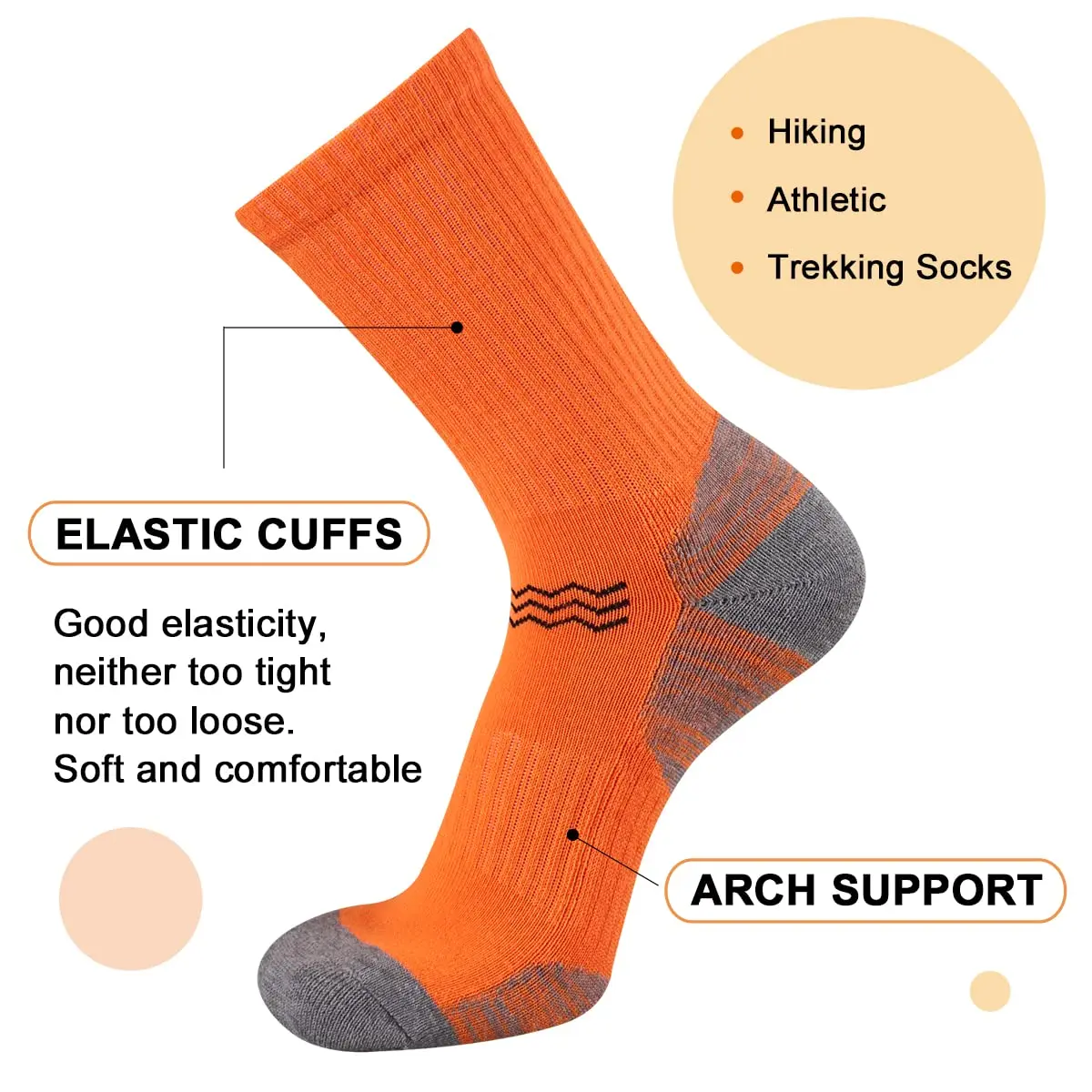 Outdoor Trekking Crew Cushion Walking Compression Running Sock Sport Run Womens Custom Logo Hiking Socks