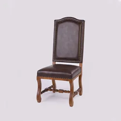 2015 new products antique style nail design high back dining room chair / hand carved wooden furnitures(CH-326-OAK)