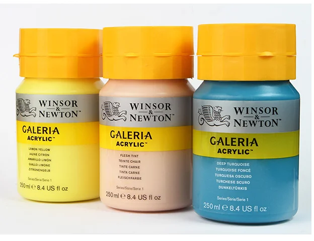 Amazon Hot Selling Winsor & Newton Single One Color Box 250ML Galeria Acrylic Paint For Fabric And Canvas Painting