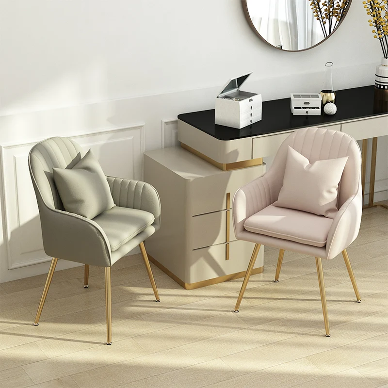 Nordic Tufted Velvet Armchair Restaurant Living Room Dining Chairs Gold Metal Legs Chair