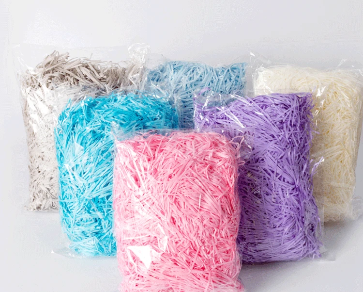 Multicolored Raffia Paper Shreds & Strands Shredded Crinkle Confetti for DIY Gift Wrapping & Basket Filling