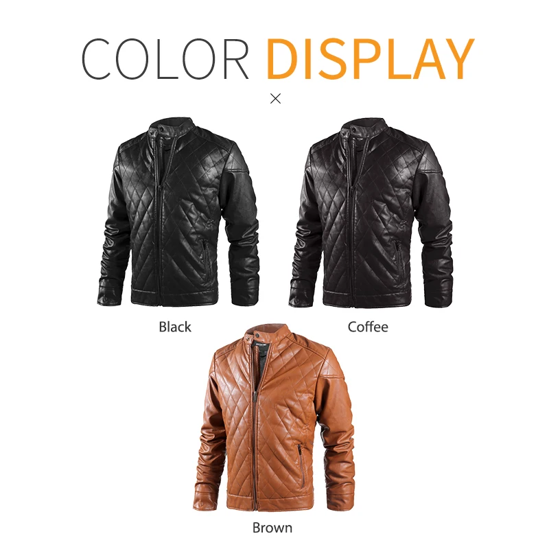 Wholesale High Quality Winter Black Biker Custom Motorbike Faux Pu Motorcycle Male Mens Leather Jacket