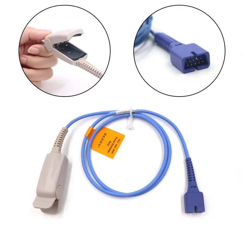 Reusable 9 pin Oximax Nellcor Pulse Oximetry Adult Soft Tip SpO2 Sensor Probe