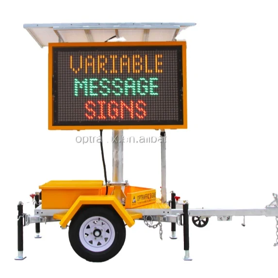 Roadway Safety AMBER & 5-COLOR Outdoor Portable LED Electronic Words Image Animation Display Variable Message Signs Trailer