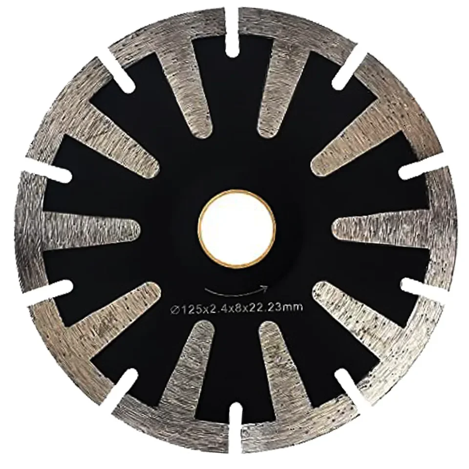 5 Inch Concave Curved Disc Diamond Saw Blade T-Segmented Turbo Rim Cutting Disc For Granite Marble Convex Diamond Tool