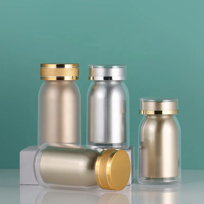 80ml Transparent Plastic with Inner Container Empty Bottle Powder Pill Candy Bath Salt Tablet With Sealing Paste Empty Container