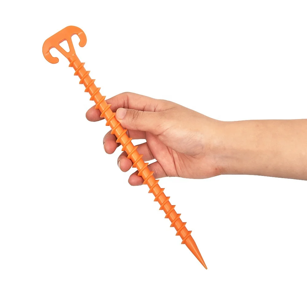 China Outdoor Camping Durable Canopy Fixed Plastic Tent Screw Pegs Nail Stakes