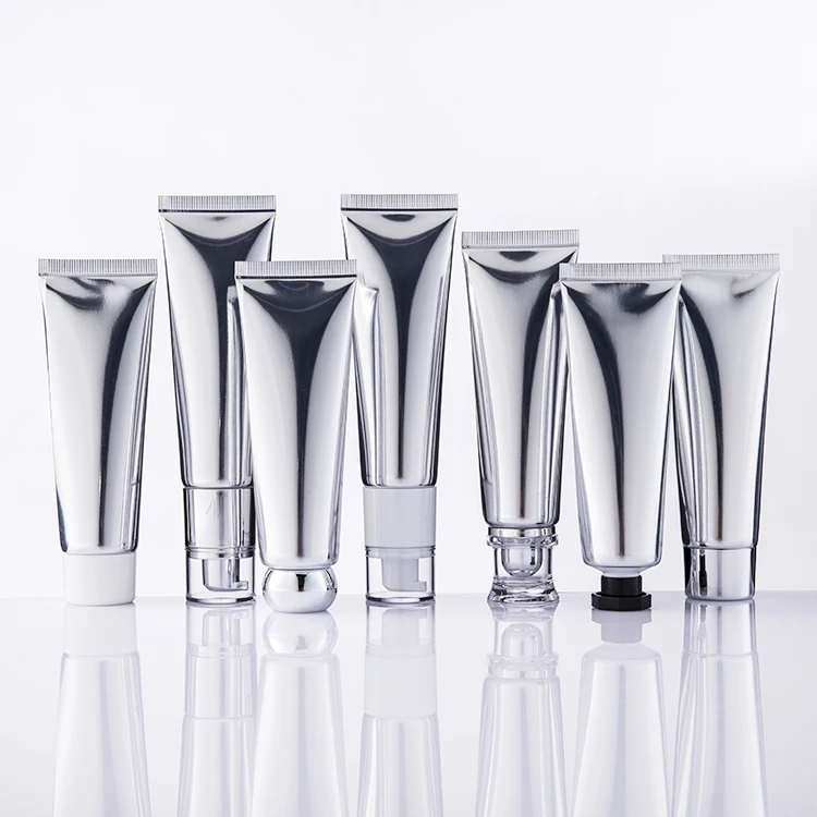 Luxury 50ml Fancy Stock Silver Skincare Cosmetic emballage de tube
