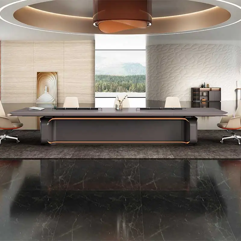 High-End Modern Simple Office Furniture Luxury Boss Table Desk Chair Combination Large Class President Table Atmosphere Modular