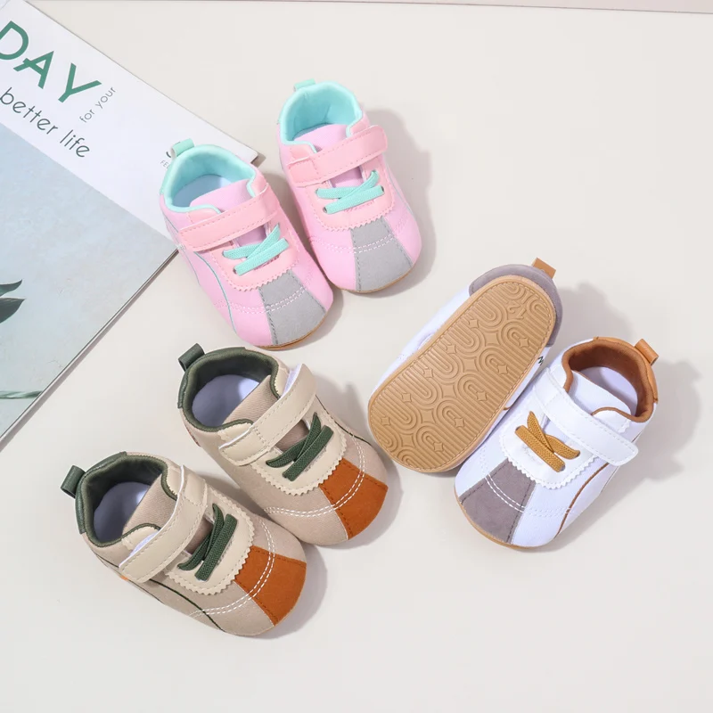 baby boys and girls shoes  soft pu anti-slip sole hook&loop baby prewalker cute walking shoes
