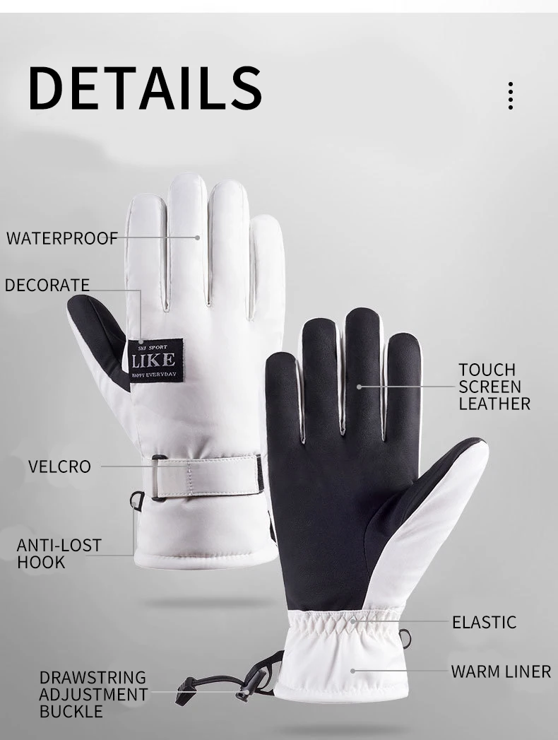 Winter Waterproof Anti-slip Outdoor Sports Warm Thermal Ski Snow Gloves Mittens Cycling Gloves