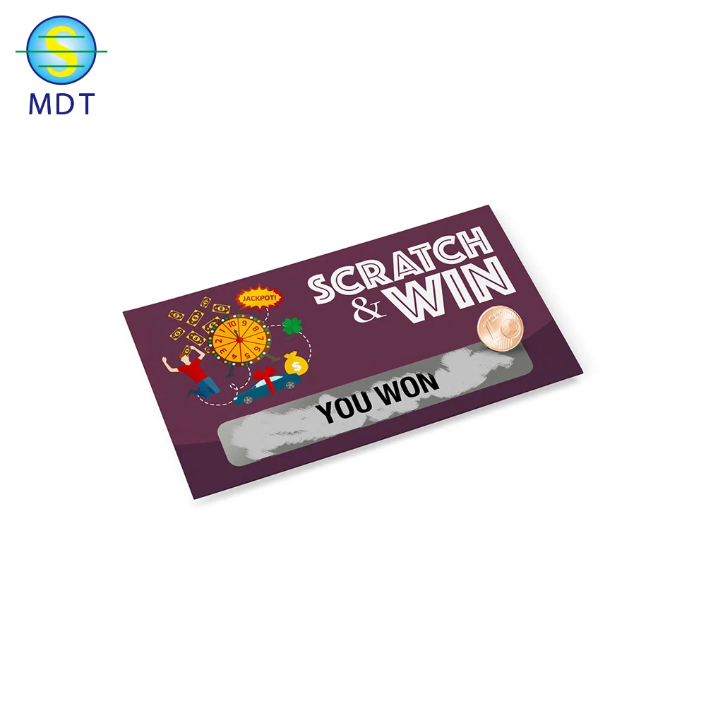 
MDT A plastic scratch cards scratch panel promotion 