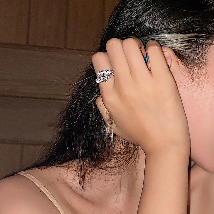 Personalized Snake-shaped Open-mouth Ring Animal Ring For Women Jewelry Wholesale