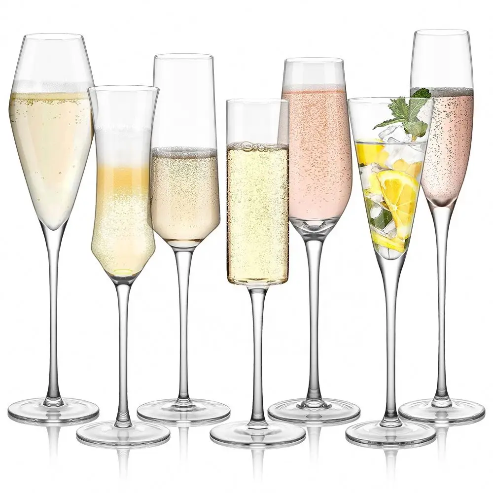 Elegant Clear Lone Stem Glassware Wedding Goblet Drink Coupe Crystal Wine Glass Champagne Glass