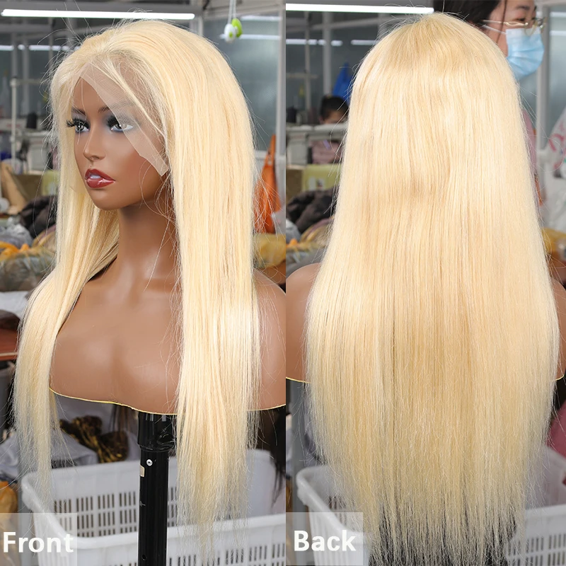 250% 180% Density 613 Blonde HD Lace Front Wig 100% Brazilian Raw Virgin Hair 13*4 13*6 Human Hair Blonde Lace Closure Front Wig