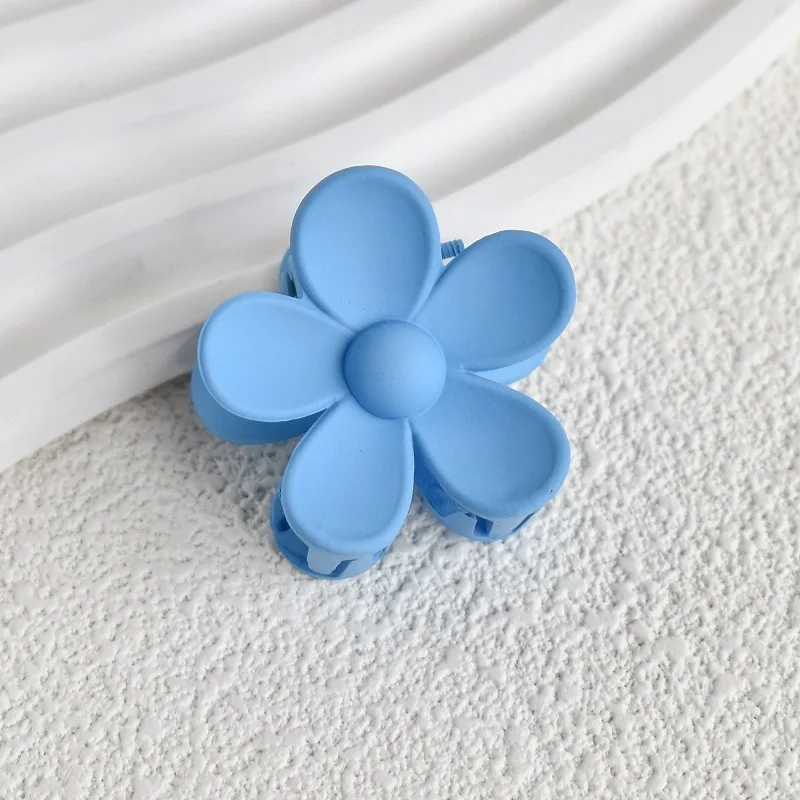 Jiamu New Korean Style 3.5cm Candy Color Matte Flower Hair Claw Clips For Women Girls Small Flower Hair Claws Accessories