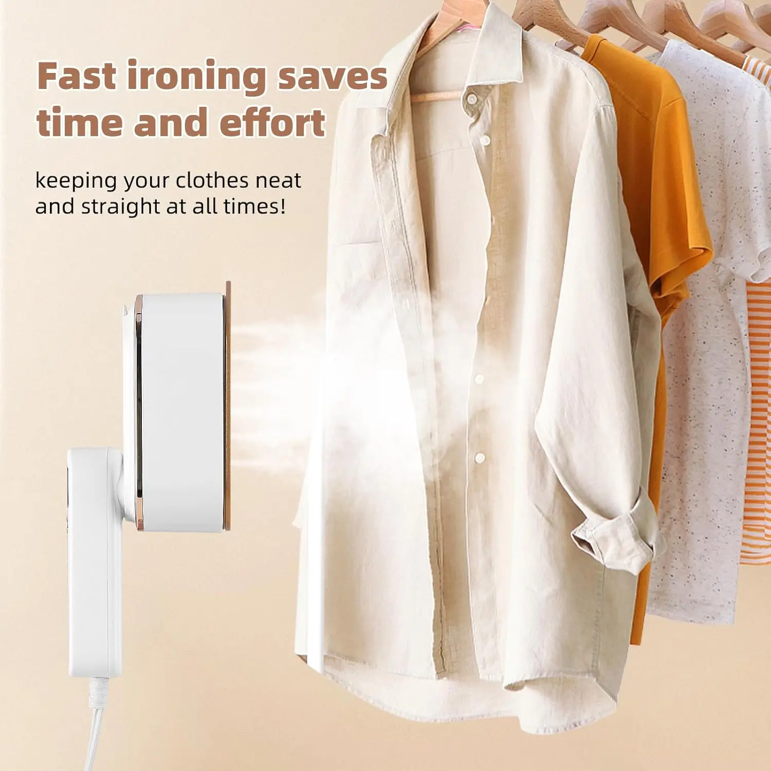 Travel Steamer Iron for Clothes - 1200W Handheld Size Portable Travel Steamer, 5 Steam Levels Clothes Steamer with LCD Screen