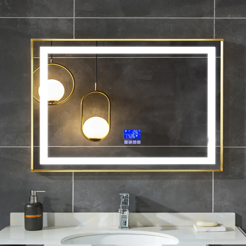 Hot sale crystal light dimmable cosmetic magic mirror LED wall mouted mirror with android wifi