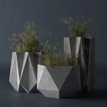 Modern solid polygon floor flower pot cement pots