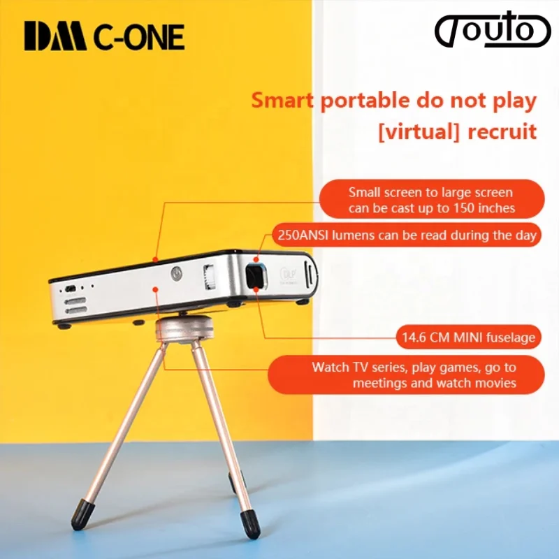 Мини цифровой DLP-проектор TOUTO 2022 с Wi-Fi, Full HD