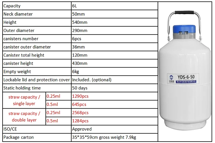 Mini Microbulk Tank Liquid Nitrogen ln2 Container 6 Liter Artificial Pigs Cow Semen Tank Small
