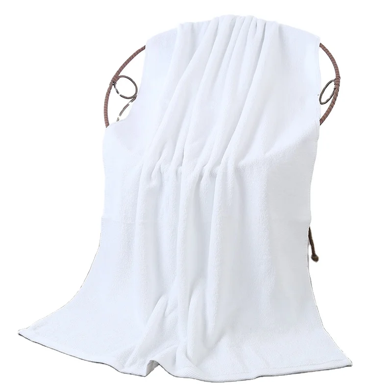 Super Large 100x200CM 1000gram 21S/2 Imported White Cotton Terry Hotel SPA Beauty Plain Bath Towel Sheet