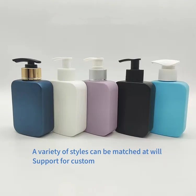 Wholesale Custom Cosmetic Body Wash Soap Plastic Bottle body Rectangle Hdpe pump Shampoo Lotion Bottle 150ml