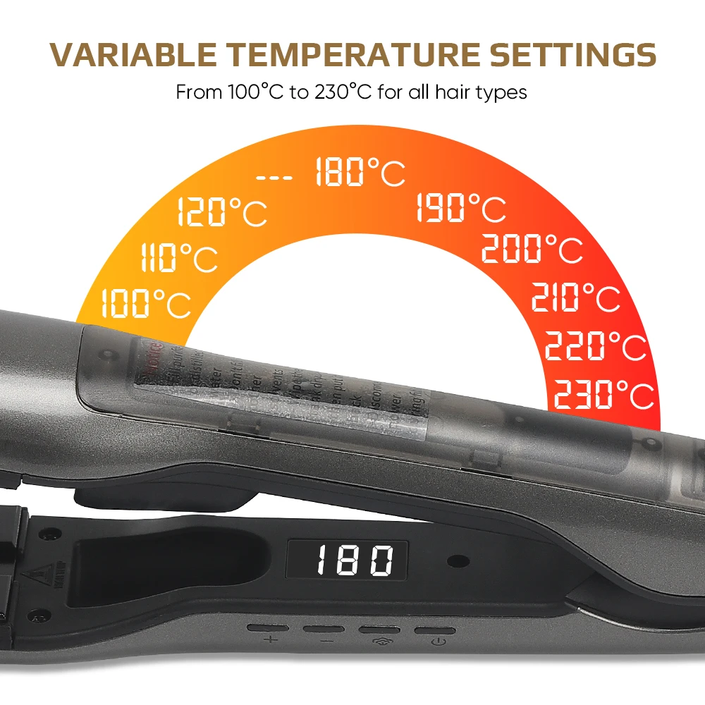 New Design  Professional  Flat Iron Ceramic Coating Steam Hair Straightener Hair Steam  Hair Straightener