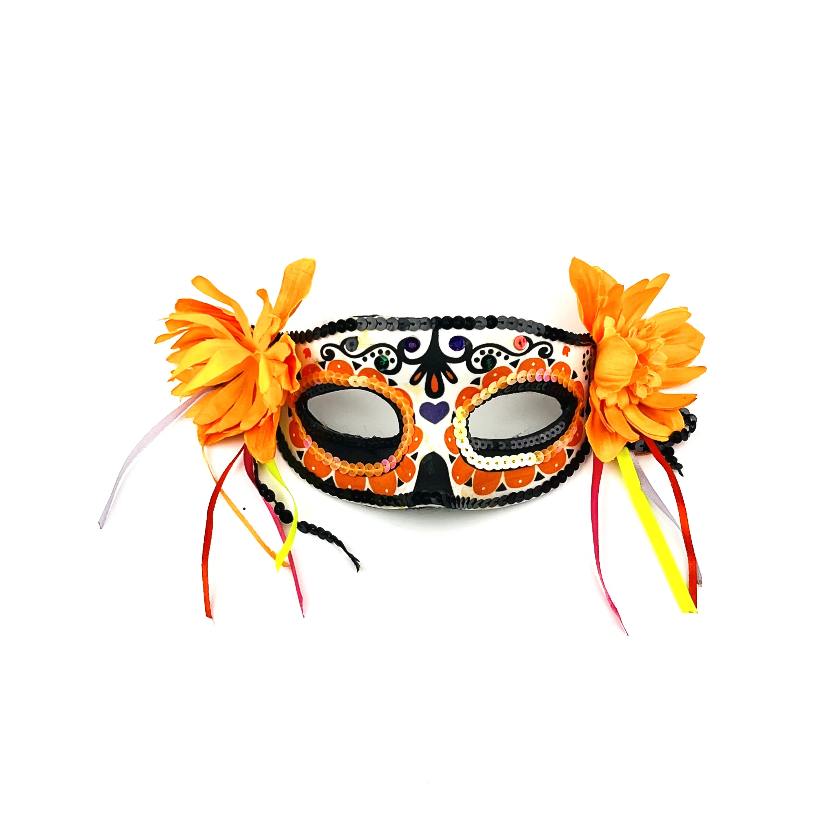 Day of The Dead Skull-like Mexican Festival Costume Halloween Feather Party Masks for Adults