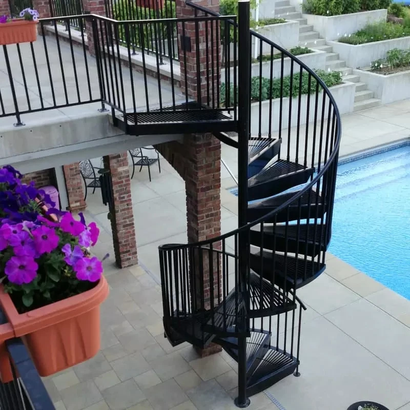 Modern Design indoor wrought iron spiral staircase price for small space