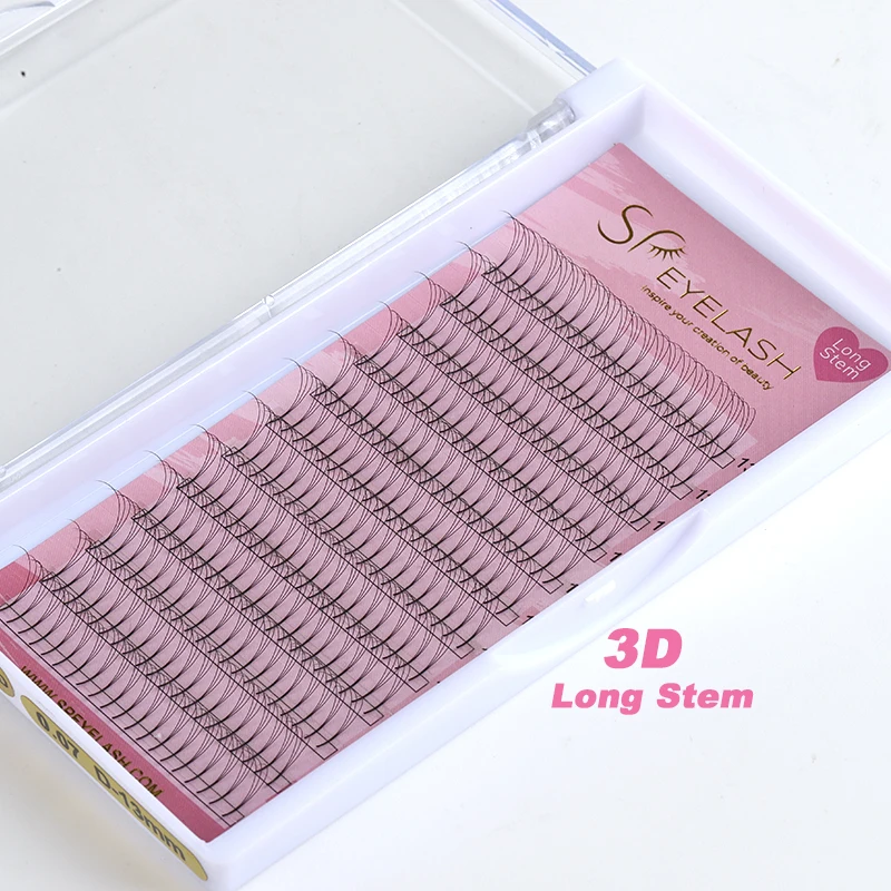 SP EYELASH Korea PBT Long Root Stem 2D 3D 4D 5D 6D Handmade premade volume fans eyelash extensions handmade premade fans