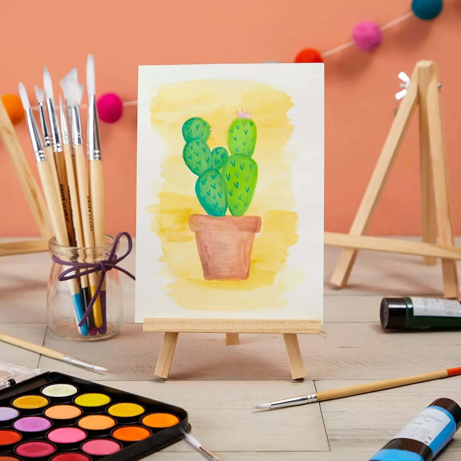 best cheap desk wooden display easel stand table top wooden toddler mini art painting easel