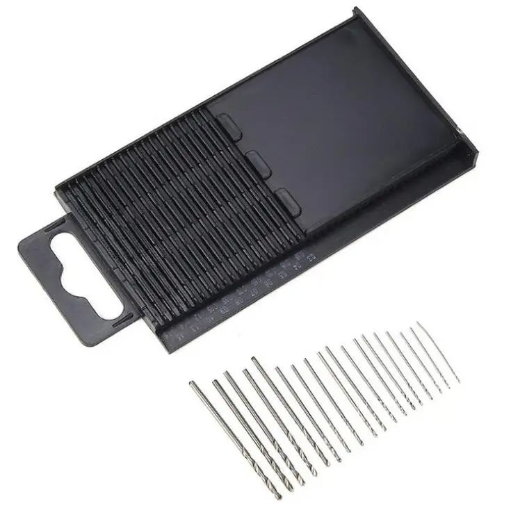 20Pcs 0.3mm-1.6mm HSS Mini Micro Twist Precision Drill Bit Set Craft Tool