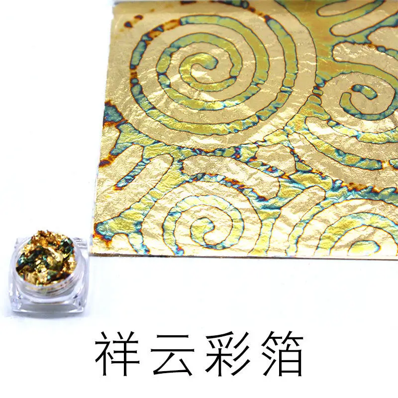 Guanngzhou Jinzi Professional Supply Variegated Gold Leaf Sheet 14*14Cm Silver Gold Paper Sheets For Art Deco